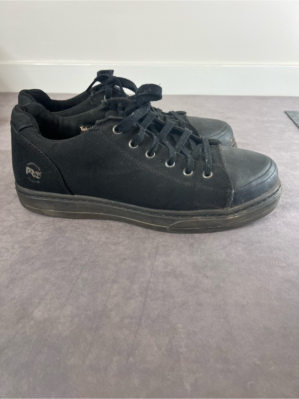 Timberland PRO Black Low-Top Canvas Work Sneakers steel toe